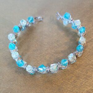 Blue Wire Wrapped Bracelet